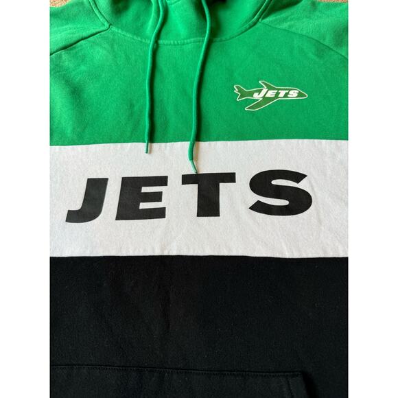 New York Jets New Era Colorblock Throwback Pullover Hoodie Black/Green size 3X - Picture 4 of 10